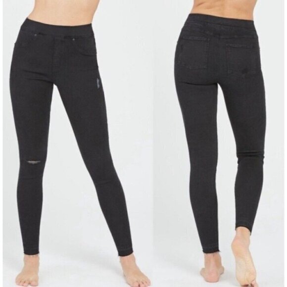 Spanx Women’s Distressed Ankle Skinny Jeans in Vintage Black Sz Medium 20213R - Picture 4 of 12